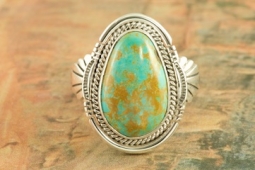 Genuine Manassa Turquoise Sterling Silver Ring